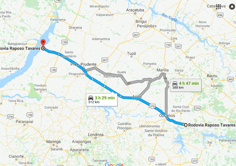 Trânsito na Rodovia Raposo Tavares SP 270