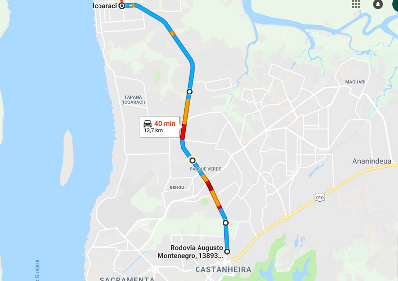 Trânsito Agora na Rodovia Augusto Montenegro